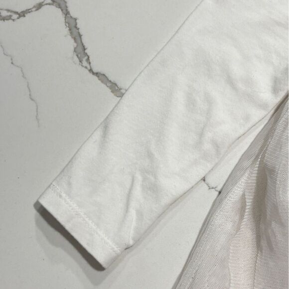 H&M | White Long Sleeve One Piece Tulle Sparkly Infant Baby Girls Dress 4-6M - Picture 6 of 14